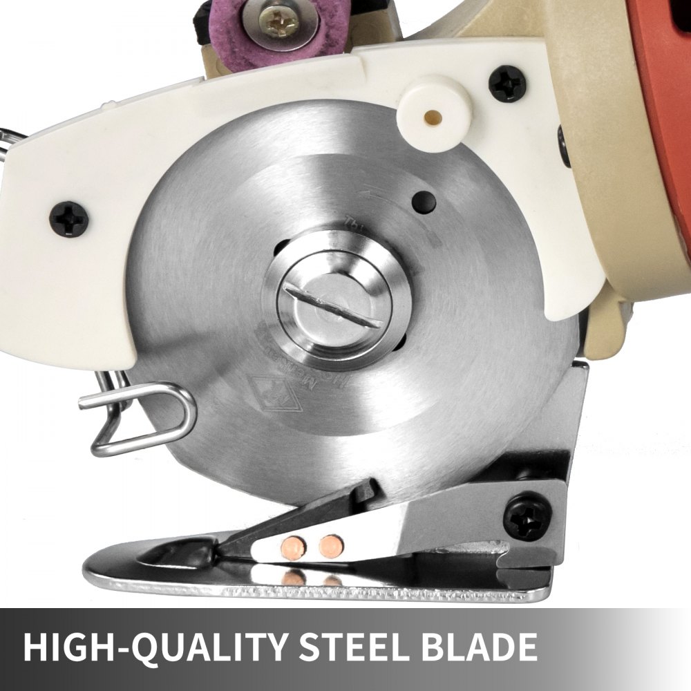 VEVOR Elektrischer Tuchschneider 65 mm Rotary Klingenstoff Schneidemaschine für Baumwolle Wolle Leinen Leder usw.