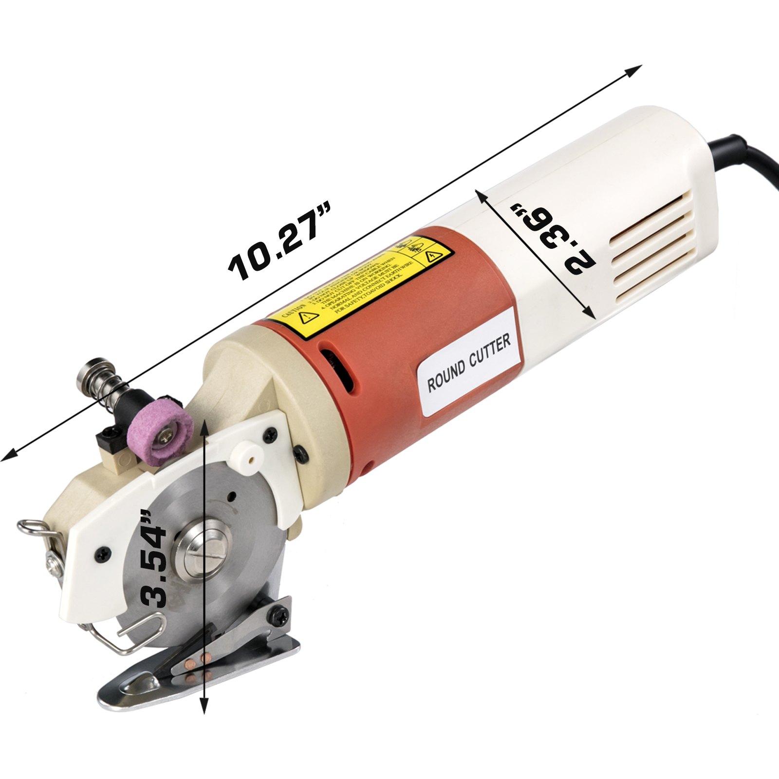 VEVOR Elektrischer Tuchschneider 65 mm Rotary Klingenstoff Schneidemaschine für Baumwolle Wolle Leinen Leder usw.