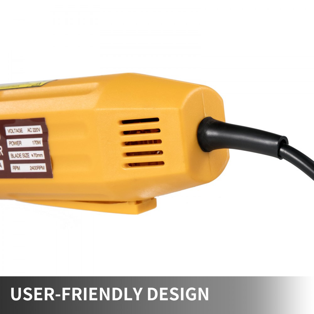 VEVOR Elektrischer Tuchschneider 70mm Rotary Klingenstoff Schneidemaschine mit Klinge für Baumwolle Wolle Leinen Leder usw