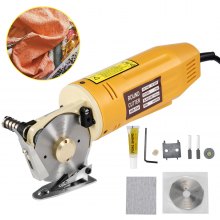 VEVOR Elektrischer Tuchschneider 70mm Rotary Klingenstoff Schneidemaschine mit Klinge für Baumwolle Wolle Leinen Leder usw