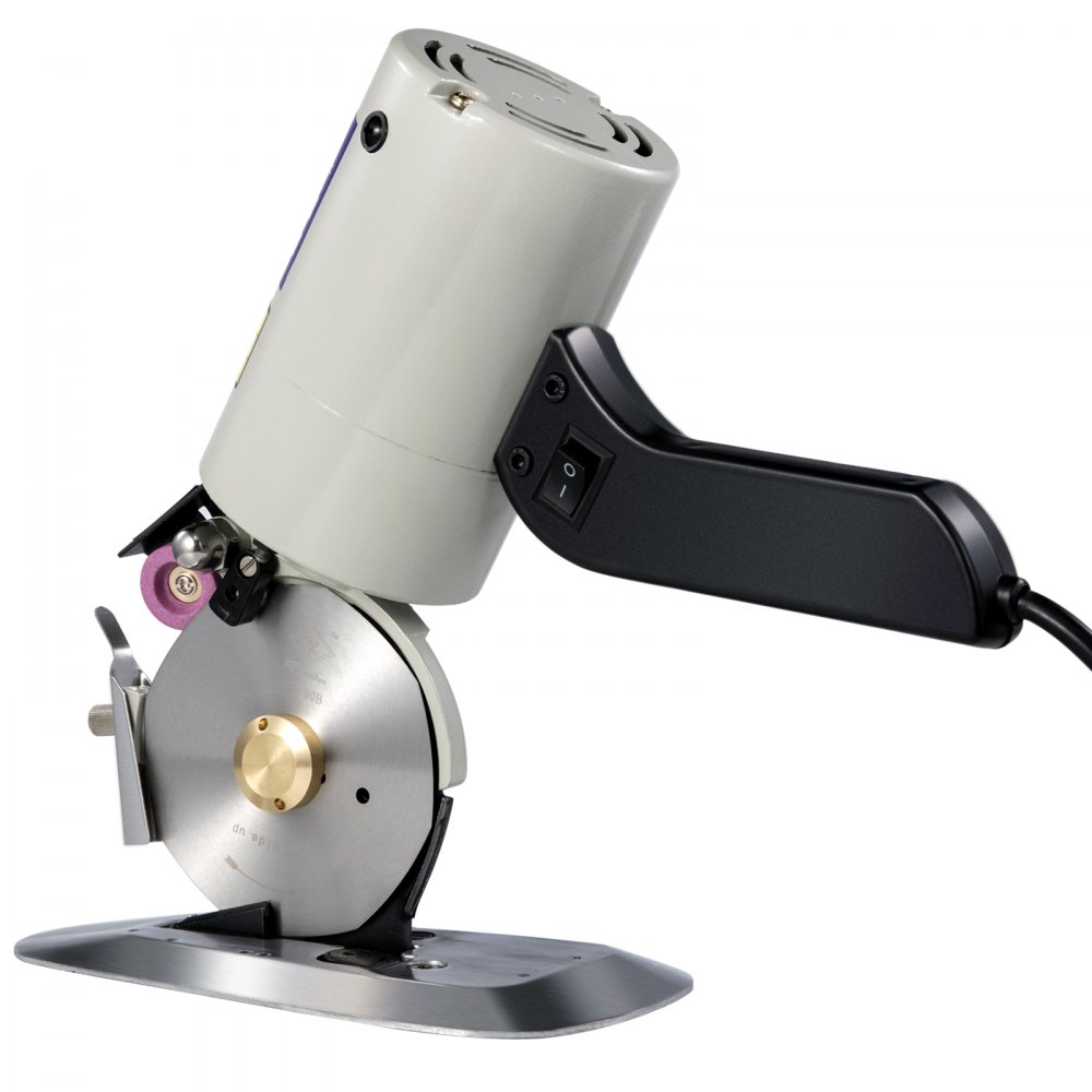 VEVOR 90 mm Elektrischer Rotationsschneider 220 V Elektrischer Tuchschneider  Rotary Klingenstoff Schneidemaschine zum Zuschneiden von Kleidung