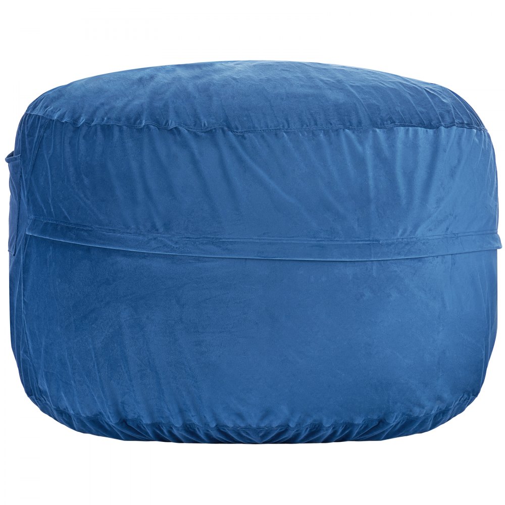 VEVOR runder Sitzsack Sitzkissen Bean Bag Erwachsene (1168 x 1168 x 635 mm) mit abnehmbarem & waschbarem Bezug, gefüllt mit niederländischem Samt & hochdichtem Schaumstoff, für Schlafzimmer Blau