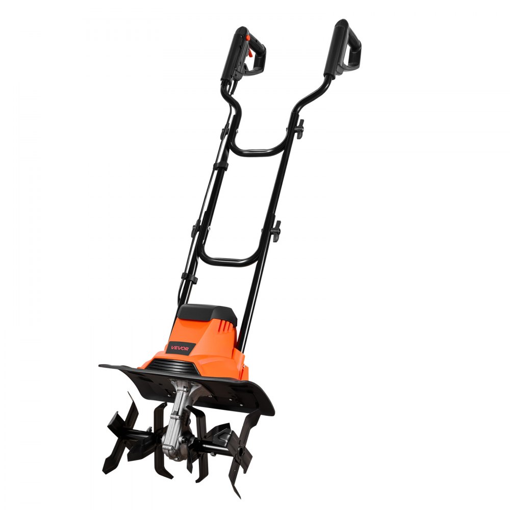 VEVOR Corded Electric Tiller, 36cm Tilling Width Garden Rototiller, 1200W Motor Heavy-Duty Tilling Machine, Cultivator with Steel Tines and Foldable Handle, for Lawn, Yard, and Gardening Care