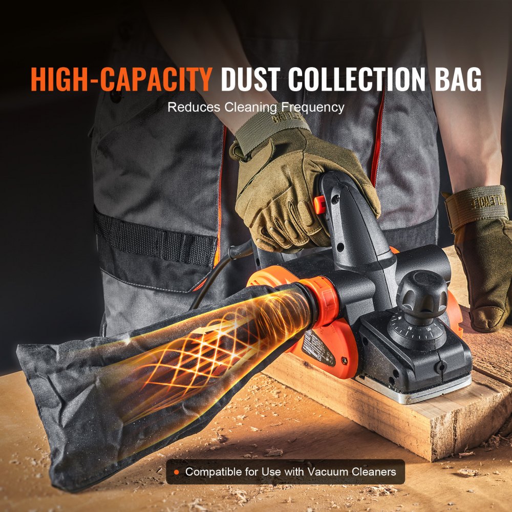 VEVOR Elektrohobel 710 W Handhobel Elektrisch 16500 U/min Handhobelmaschine 82,55 mm Hobelbreite Elektro Hobelmaschine 2 mm Schnitttiefe inkl. Parallelanschlag