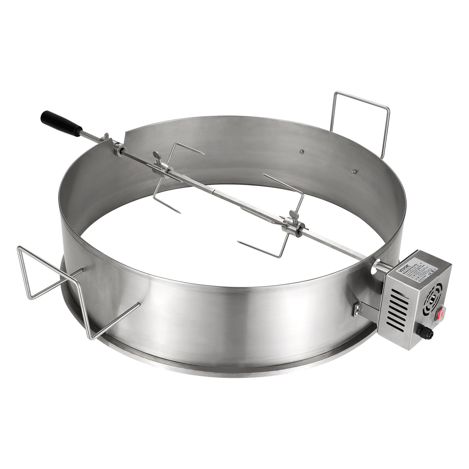 VEVOR BBQ Rotisserie Ringsatz 56cm Drehspieß Edelstahl Drehgril Holzkohlegrill
