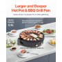 VEVOR Hot Pot mit Grill 1800 W 2 in 1 elektrischer rauchfreier Grill, koreanischer BBQ-Grill Feuertopf mit separater doppelter Temperaturregelung, antihaftbeschichtete Pfanne, für 2–8 Personen