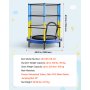 VEVOR Trampolin Mini für Kinder mit 60 kg Tragkraft Sicherheitsnetz 140 cm, Gartentrampolin Outdoor/ Indoor, Ideales Weihnachts- oder Geburtstagsgeschenk für Mädchen und Jungen, Blau Gelb