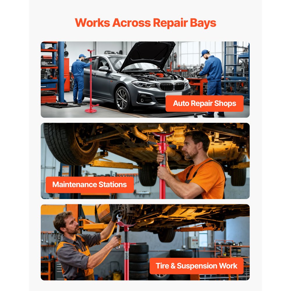 VEVOR Unterhub-Stützständer 750 kg, Höhenverstellbarer (1320–2032 mm) Wagenheberständer mit Kugelgelagertem Drehgriff & Pedal, zur Unterstützung von Fahrzeugkomponenten Autoreparatur