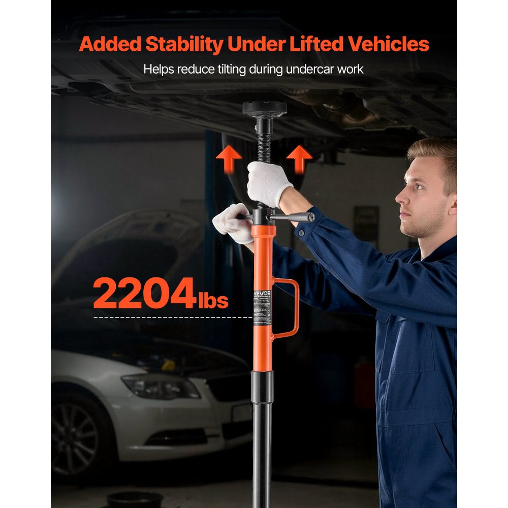 VEVOR Unterhub-Stützständer 1 t, Höhenverstellbarer (885–1800 mm) Wagenheberständer mit Kugelgelagertem Drehgriff & Selbstsichernder Gewindeschraube, zur Unterstützung von Fahrzeugkomponenten