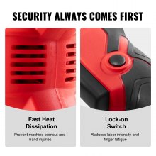 VEVOR Hand-Betonrüttler, 960 W elektrischer Rüttler 4000 U/min, elektrisches Betonrüttlerwerkzeug mit 2 m Schaftstange, tragbarer Bleistift-Zementrüttler zum Entfernen von Luftblasen und Mischen von Beton