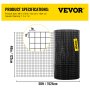 VEVOR wire mesh 122 x 1524 cm galvanized vinyl-coated 16-gauge steel wire mesh fence with cutting pliers and a pair of fabric gloves, for garden fences and pet enclosures,