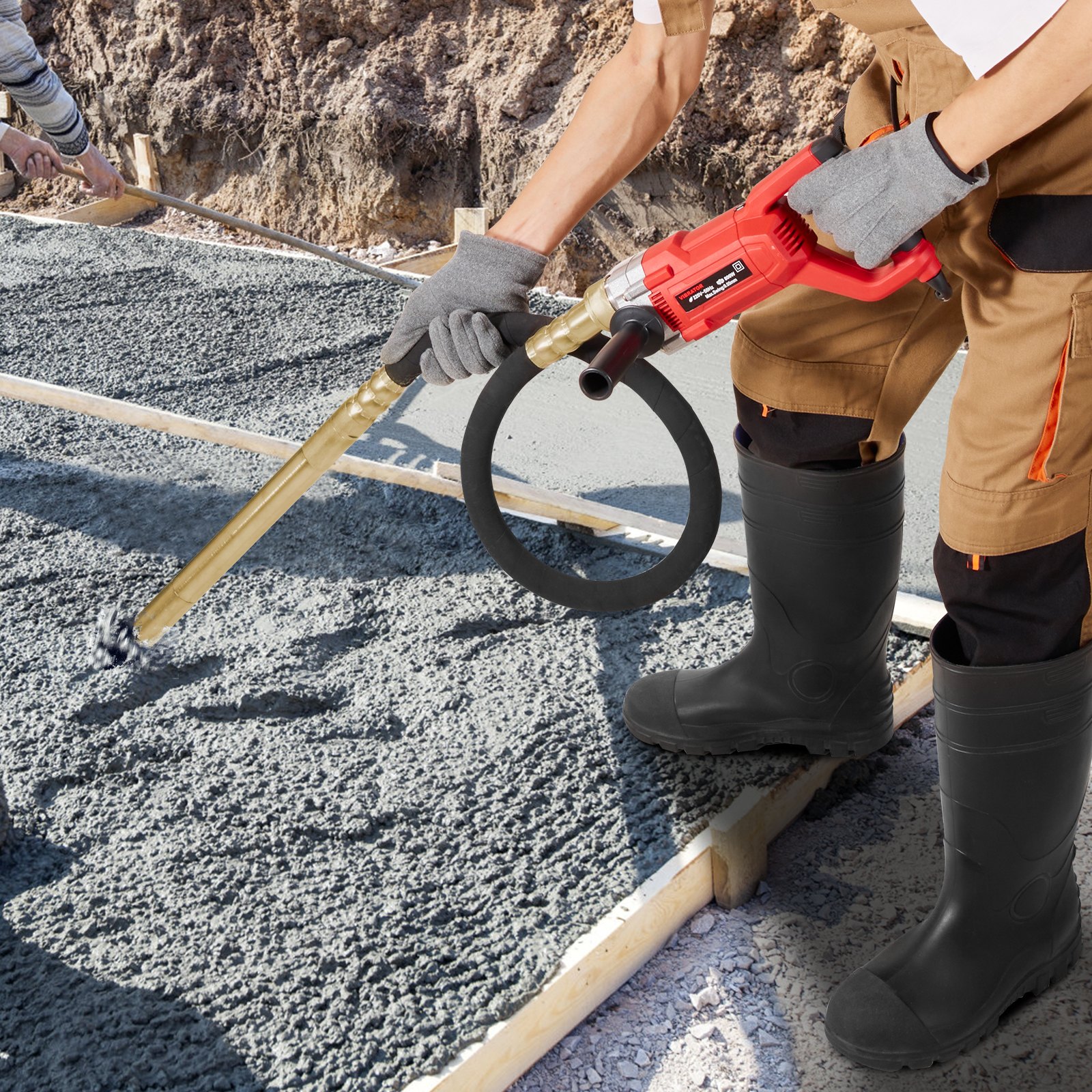 VEVOR Hand-Betonrüttler, 800 W elektrischer Rüttler 4000 U/min, elektrisches Betonrüttlerwerkzeug mit 1,5 m Schaftstange, tragbarer Bleistift-Zementrüttler zum Entfernen von Luftblasen und Mischen von Beton