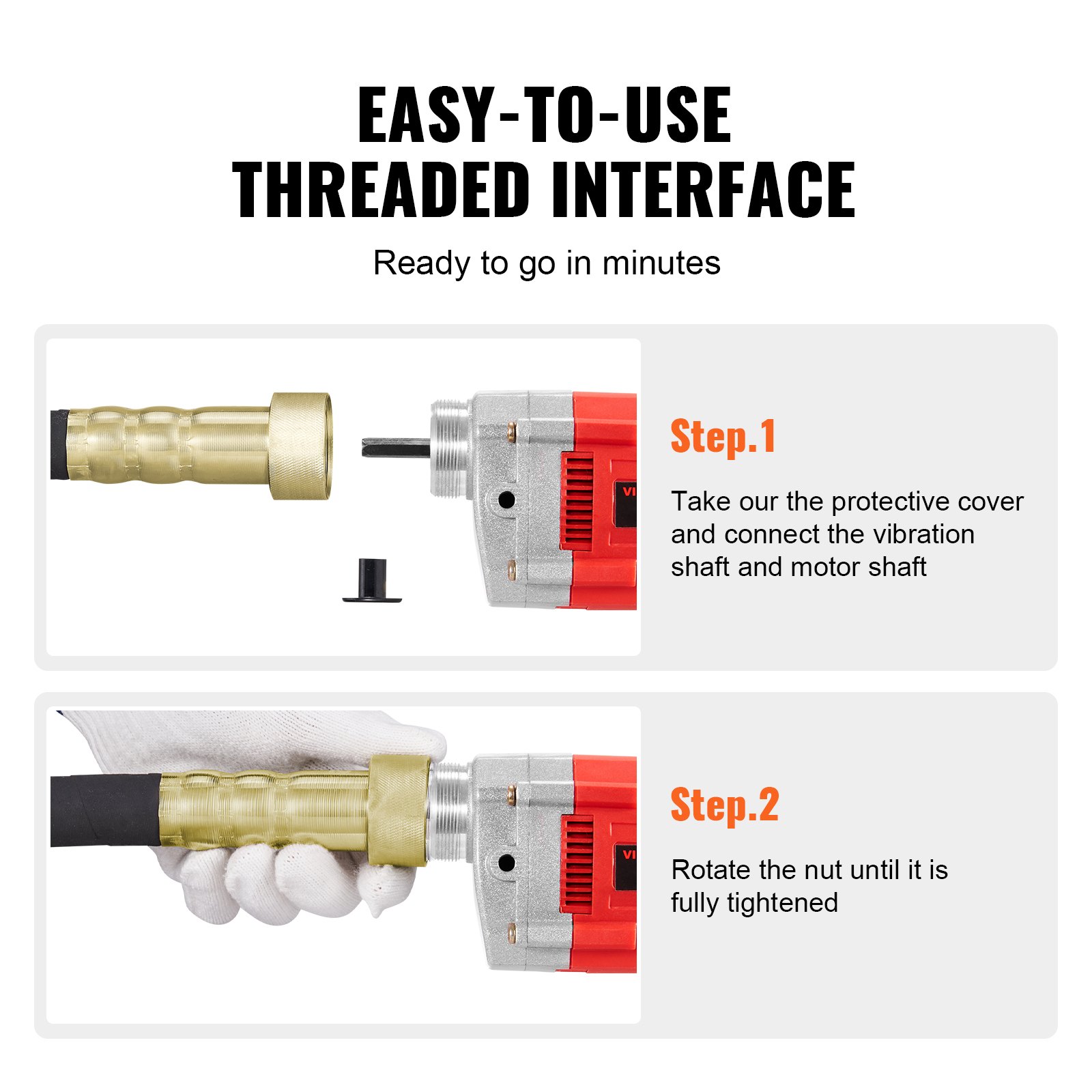 VEVOR Hand Concrete Vibrator, 800W Electric Vibrator 4000 RPM, Electric Concrete Vibrator Tool with 1.5m Shaft Rod, Portable Pencil Cement Vibrator for Removing Air Bubbles and Mixing Concrete