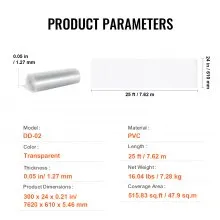 VEVOR Teppichschutz Haustiere 61 x 7,6 m kratzfest Kratzstopper PVC