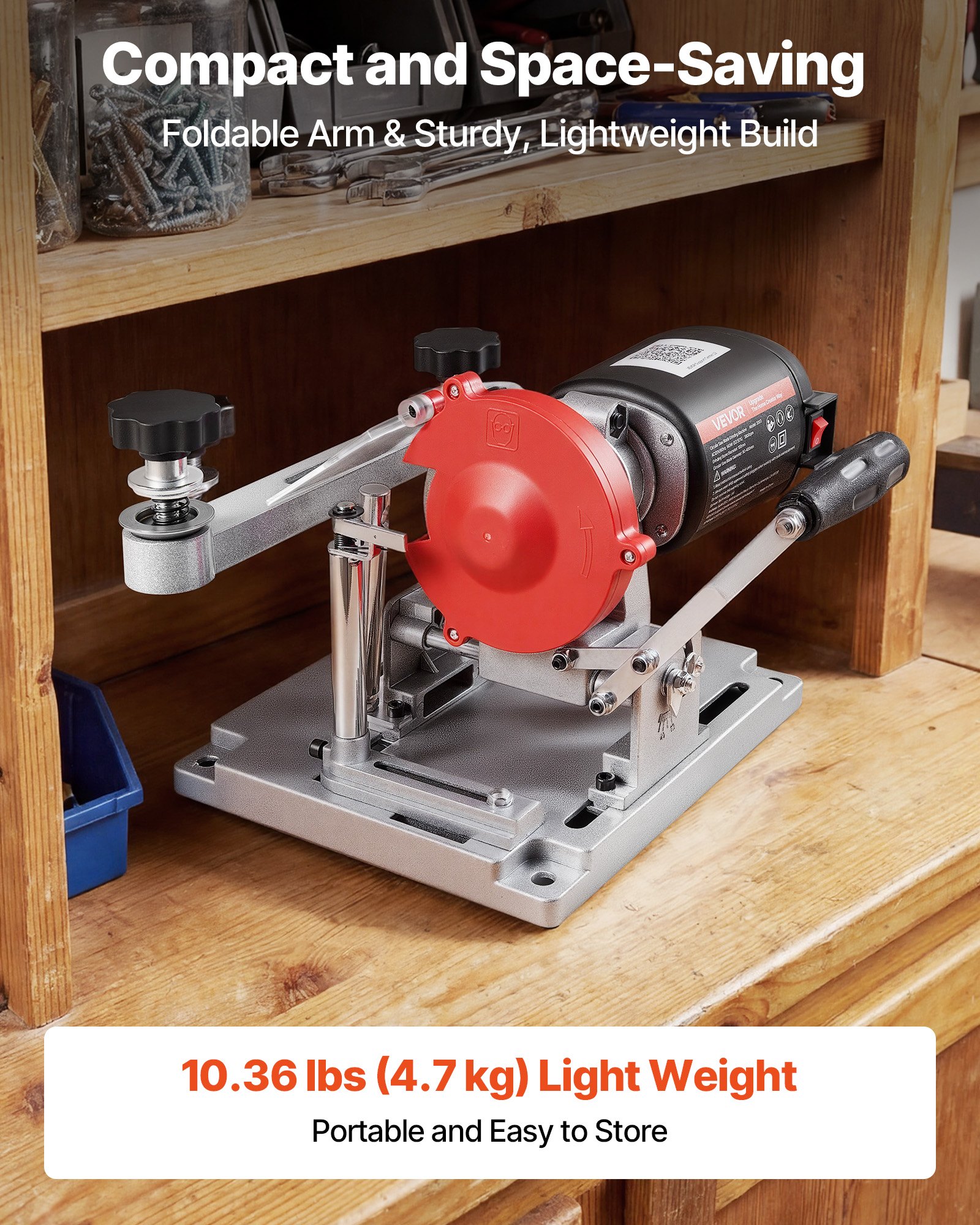 VEVOR 140W Sägeblattschärfgerät, 5700 U/min Kreissägeblattschleifer mit 100mm Schleifscheibe, Elektr. Schärfmaschine mit ±25° Einstellwinkel für 90-400mm Sägeblätter, Blattschärfer für Holzbearbeitung
