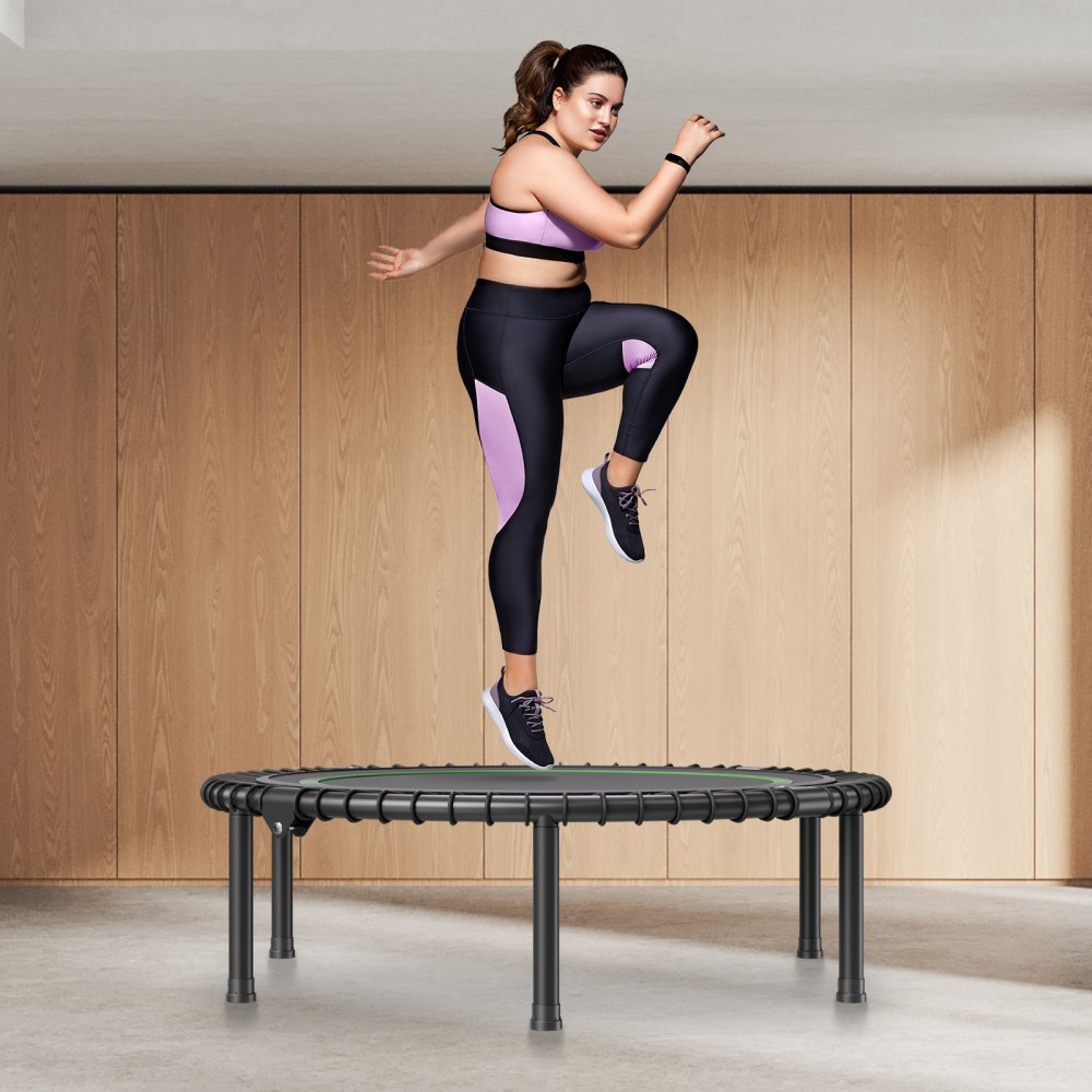 VEVOR Faltbares Mini-Trampolin Fitness-Rebounder 1027 mm, 150 kg belastbares Tainingstrampolin, Rebounder Sport Trampolin Mini-Trampolin Gartentrampolin für Erwachsene für Indoor-/Gartentraining