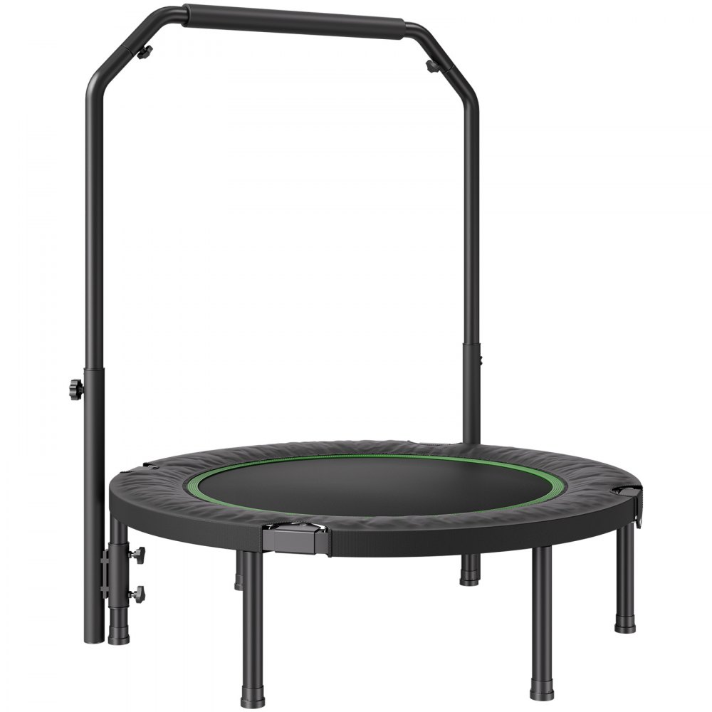 VEVOR Faltbares Mini-Trampolin Fitness-Rebounder 1027 mm, 150 kg belastbares Tainingstrampolin, Rebounder Sport Trampolin Gartentrampolin mit 4-stufig höhenverstellbarem Griff & 32 Federn