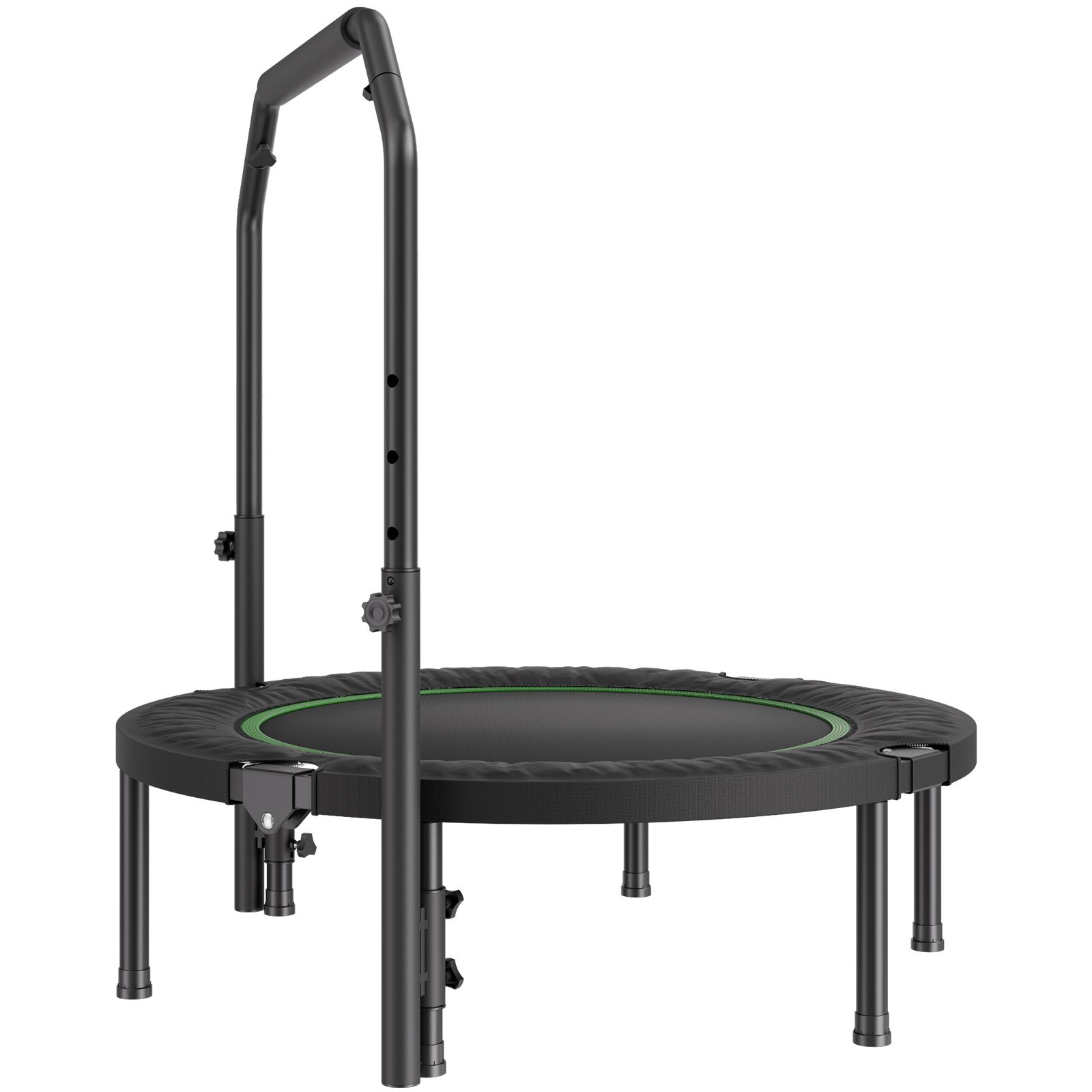 VEVOR Faltbares Mini-Trampolin Fitness-Rebounder 1027 mm, 150 kg belastbares Tainingstrampolin, Rebounder Sport Trampolin Gartentrampolin mit 4-stufig höhenverstellbarem Griff & 32 Federn
