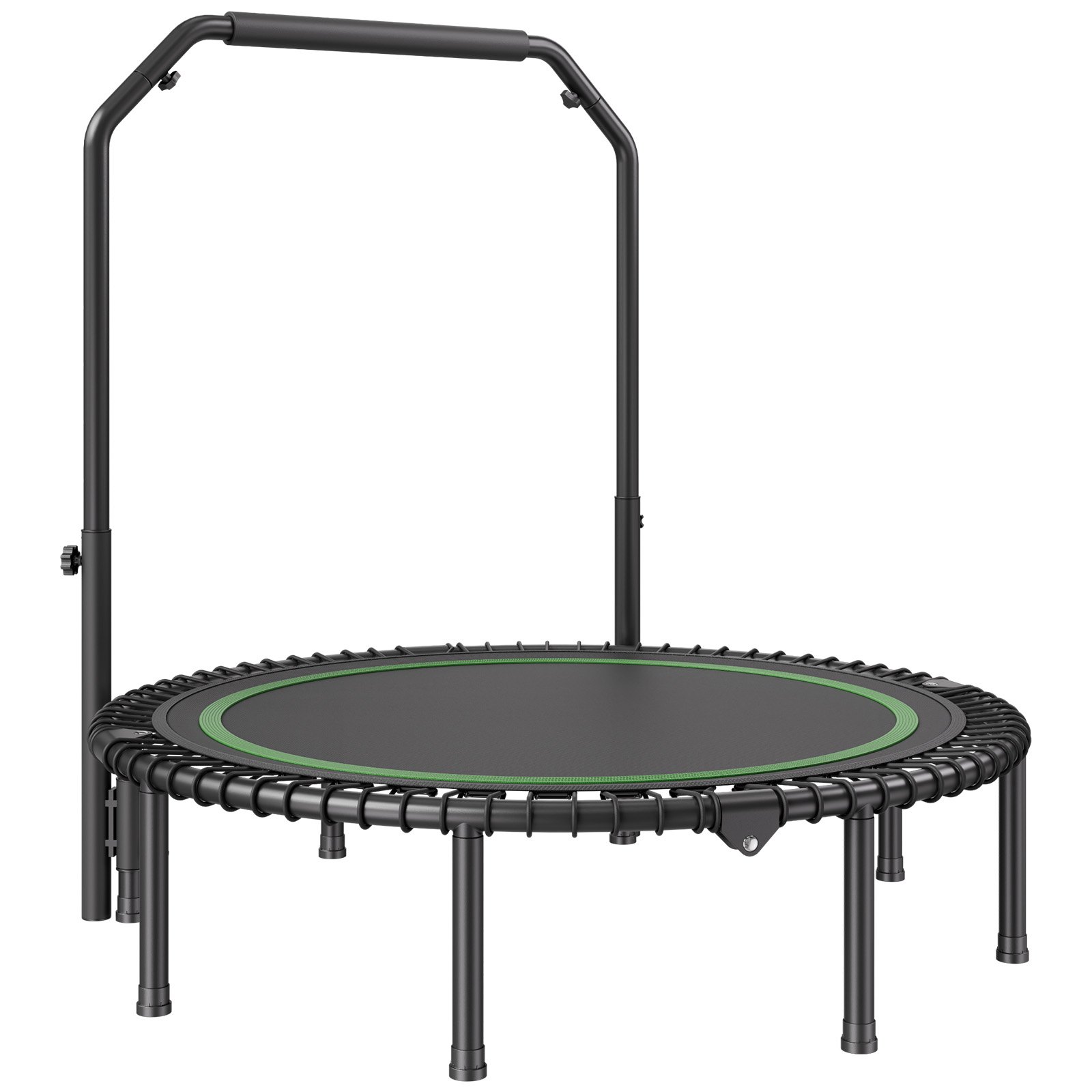 VEVOR Faltbares Mini-Trampolin Fitness-Rebounder 1295 mm 205 kg belastbares Tainingstrampolin, Rebounder Sport Trampolin Gartentrampolin mit 4-stufig höhenverstellbarem Griff  & 42 Spanngurten