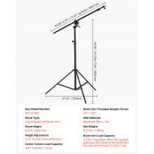 VEVOR Luftgepolstertes Aluminium Fotografie-Lichtstativ Fotostativ 3900mm Höhe