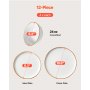 VEVOR Geschirrset für 4 Personen (12-tlg.) runde Teller- und Schüssel-Sets, Essgeschirr aus Keramik, spülmaschinen- und mikrowellengeeignetes Küchengeschirr, für Dessert Salat Suppe Pasta, weiß