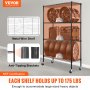 VEVOR Lagerregal mit Rädern, 4-stufig verstellbar, 700 lbs Kapazität, robuste Garagenregale, Metall-Organizer, Drahtregal, schwarz, 120 x 45 x 188 cm für Küche, Speisekammer, Keller, Badezimme