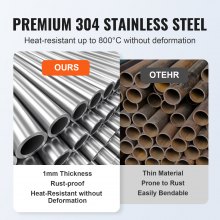 VEVOR Φ 485,14 mm Feuerschalenpfanne rund Feuerstelle Temperaturen von bis zu 800 °C 92.000 BTU Anwendbare Gasarten Propan Erdgas Edelstahl Feuerstellenbrenner Φ 559,5 x 87 mm Pool Partys im Freien