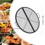 VEVOR Φ 910 x 25 mm X-Marks Feuerstellen-Grillrost, Faltbarer Runder Grillrost, Robuster Lagerfeuer-BBQ-Grillrost aus Stahl mit Griff & Stütz-X-Draht, Tragbares Camping-Kochgeschirr, Schwarz
