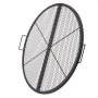 VEVOR Φ 910 x 25 mm X-Marks Feuerstellen-Grillrost, Faltbarer Runder Grillrost, Robuster Lagerfeuer-BBQ-Grillrost aus Stahl mit Griff & Stütz-X-Draht, Tragbares Camping-Kochgeschirr, Schwarz