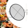 VEVOR X-Marks Feuerstellen-Grillrost, Φ 910 x 25 mm Lagerfeuer-BBQ-Grillrost aus Stahl mit Griff und Stütz-X-Draht, Tragbares Camping-Kochgeschirr für Partys und Zusammenkünfte im Freien, Schwarz