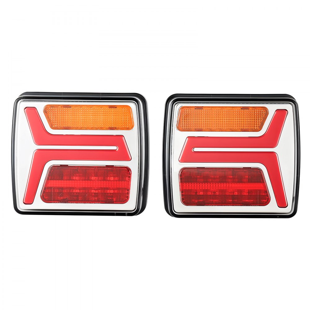 VEVOR Trailer Lights, 2PCS 12V Square LED Trailer Tail Lights Kit with Stop Brake Turn Tail License Plate Lamp, Waterproof Tow Lighting Kit with Wiring Harness for Boat Truck Camper RV Snowmobile Bus