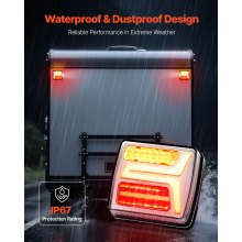 VEVOR Anhängerlichter Anhängerleuchten 2 Stk. mit 4 Modi (Bremslicht/Blinklicht/Rücklicht/Kennzeichenleuchte), wasserfestes Anhängerbeleuchtungsset mit Kabelbaum für Boot Wohnmobil Lkw Bus