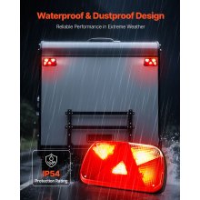 VEVOR Anhängerlichter Anhängerleuchten 2 Stk. mit Modi (Bremslicht/Blinklicht/Rücklicht/Kennzeichenleuchte/Rückfahrscheinwerfer/Nebelscheinwerfer), wasserfestes Anhängerbeleuchtungsset für Lkw