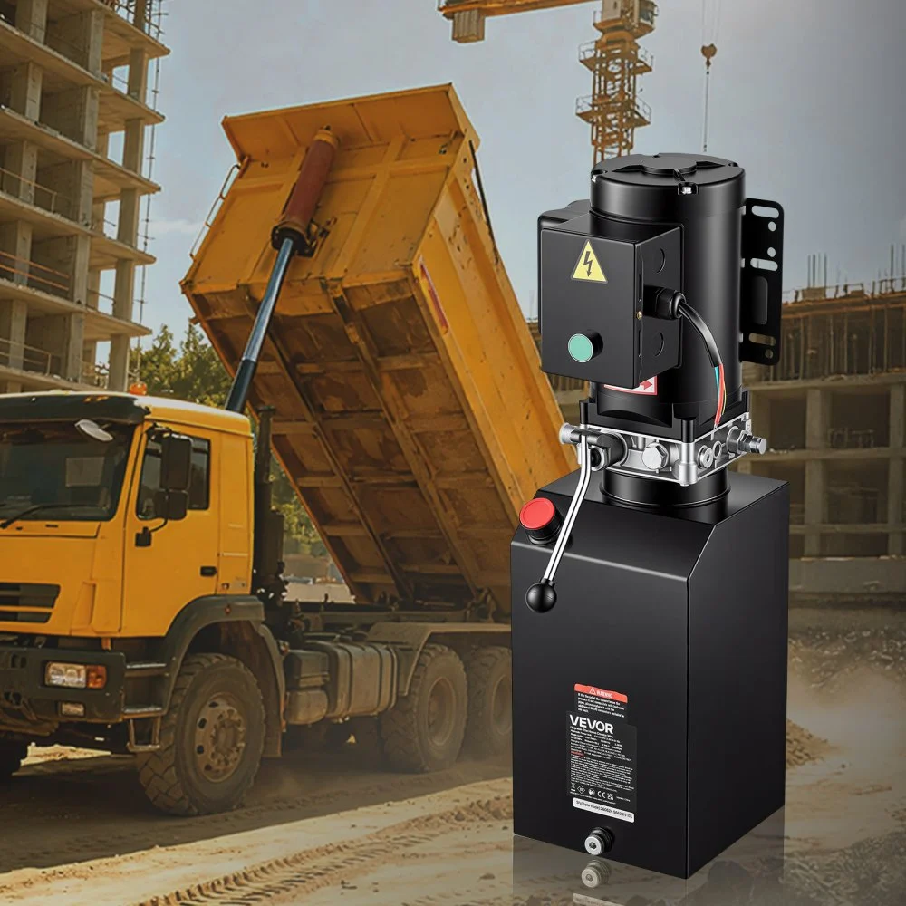 VEVOR Elektrische Hydraulikpumpe für Kippanhänger 220-240 V AC 2,2 kW 15 L Einfachwirkend, Max. Ansprechdruck 22 MPa, Fördermenge 6,3 L/min, Hydraulikaggregat für Autohebebühnen (Vertikale Montage)