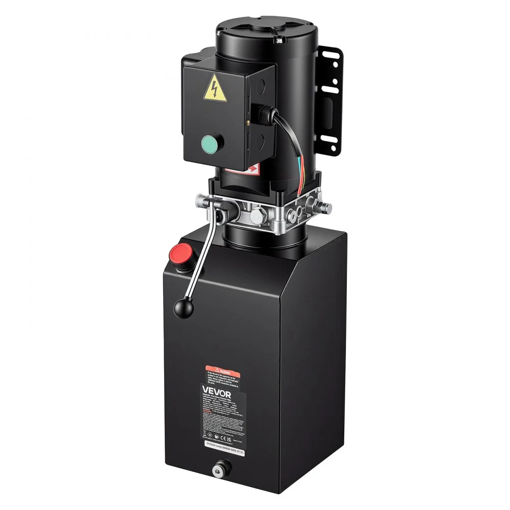 VEVOR Elektrische Hydraulikpumpe für Kippanhänger 220-240 V AC 2,2 kW 15 L Einfachwirkend, Max. Ansprechdruck 22 MPa, Fördermenge 6,3 L/min, Hydraulikaggregat für Autohebebühnen (Vertikale Montage)