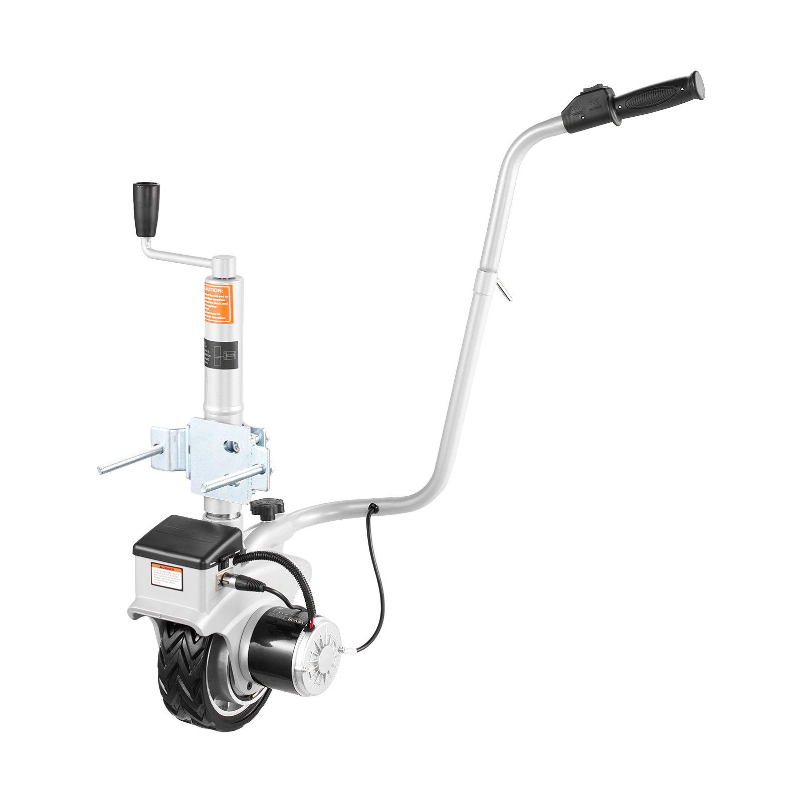 VEVOR Elektrische Rangierhilfe, 2,5 T Anhängelast, 380 W 12 V motorisiertes Stützrad mit 7 m/min Bewegungsgeschwindigkeit, einstellbare Klemmhöhe & Gummireifen, zum Bewegen von Wohnwagen & Booten