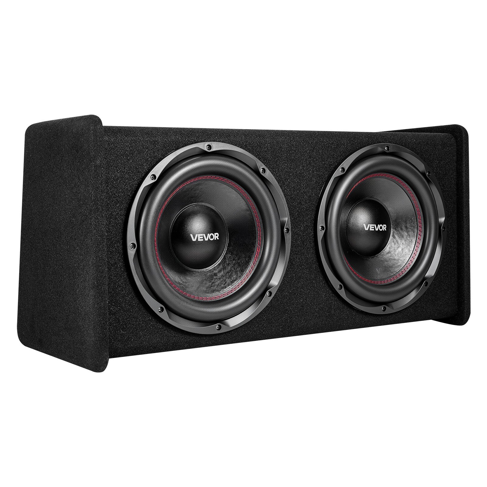 VEVOR Auto Subwoofer Set mit Bestücktem Gehäuse 305 mm, Dual-Subwoofer- und Verstärkerpaket 490 W RMS, mit Separatem Verstärker & Verkabelungssatz, Leistungsstarkes Car Audio Soundsystem für PKW & SUV