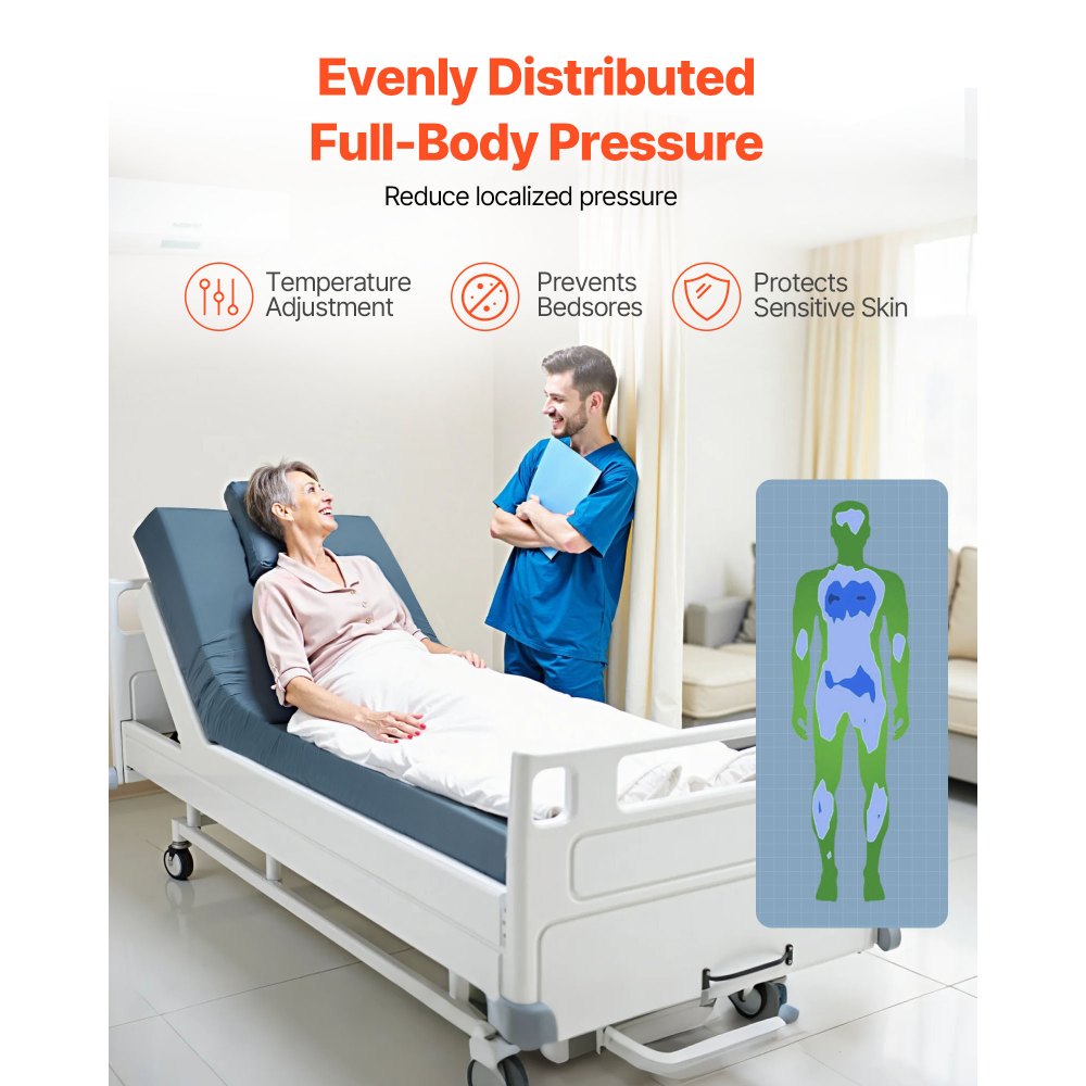 VEVOR Hospital Bed Mattress, 159 kg Load Capacity, Long Term Care Pressure Redistribution Medical-Grade Foam Mattress, Waterproof for Bedsore Treatment Nursing Homes and Home Care, 914 x 2030 x 153 mm