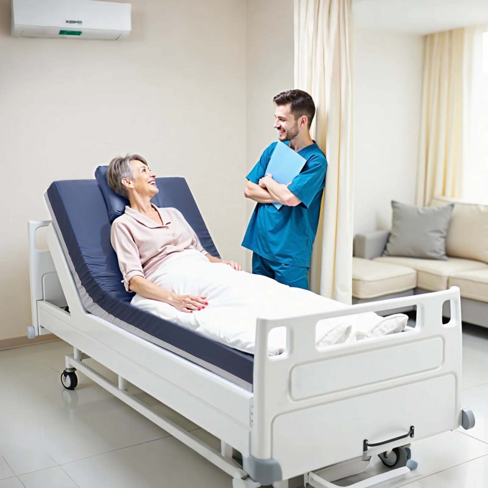 VEVOR Pflegematratze, 295 kg Tragkraft, medizinische Doppelschicht-Schaumstoffmatratze, wasserdicht, für die Behandlung von Dekubitus in Pflegeheimen & der häuslichen Pflege, 2030x1067x153mm