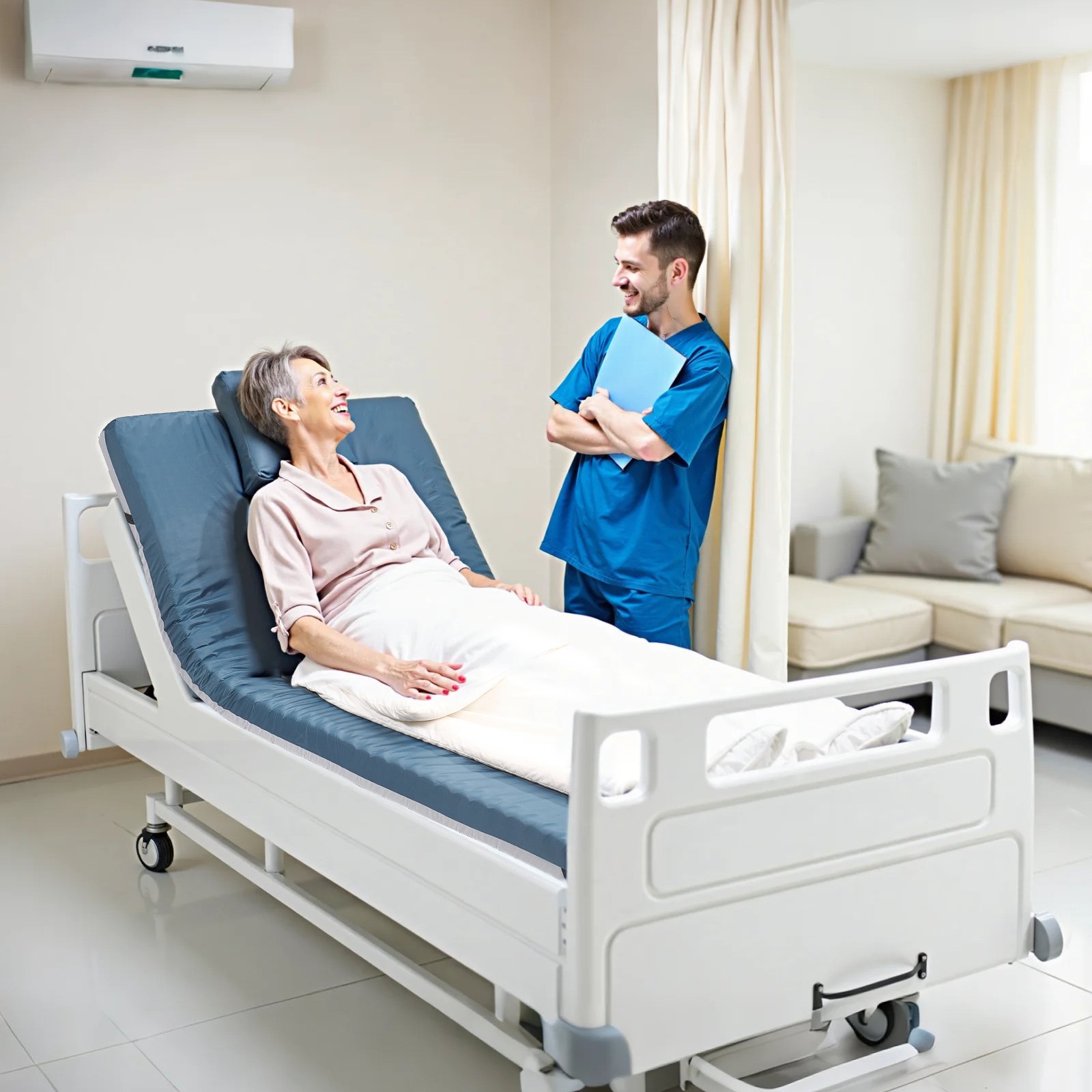 VEVOR Hospital Bed Mattress, 136 kg Load, Long Term Care Pressure Redistribution Medical-Grade Dual Layer Foam Mattress, Waterproof for Bedsore Treatment Nursing Homes & Home Care, 864 x 1930 x 89 mm