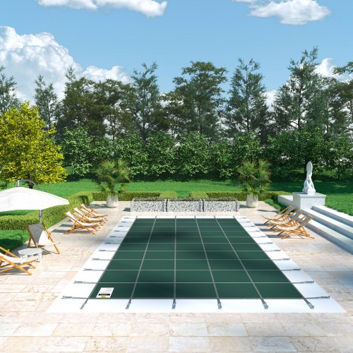 VEVOR Rechteckige Schwimmbadabdeckung 5,5X10,9M für alle Arten von Pools wie Haus, Garten, Hotel, Technik, um Ihren Pool besser zu schützen Grün Winter Outdoor geeignet