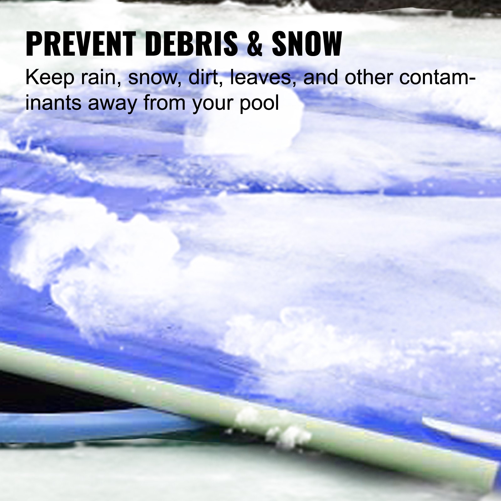 Vevor Pvc Poolabdeckplane Poolabdeckung Rechteckig Frame Pool 3,4 X 6,4 M Blau