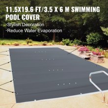 VEVOR Pool Abdeckplane Rechteckig 3,5 x 6 m Schwimmbadabdeckung PVC Holzkohle Poolabdeckung wasserdicht Poolüberdachung Winterabdeckplane Rechteck Poolplane Schmutzabweisende Abdeckplane für Pool