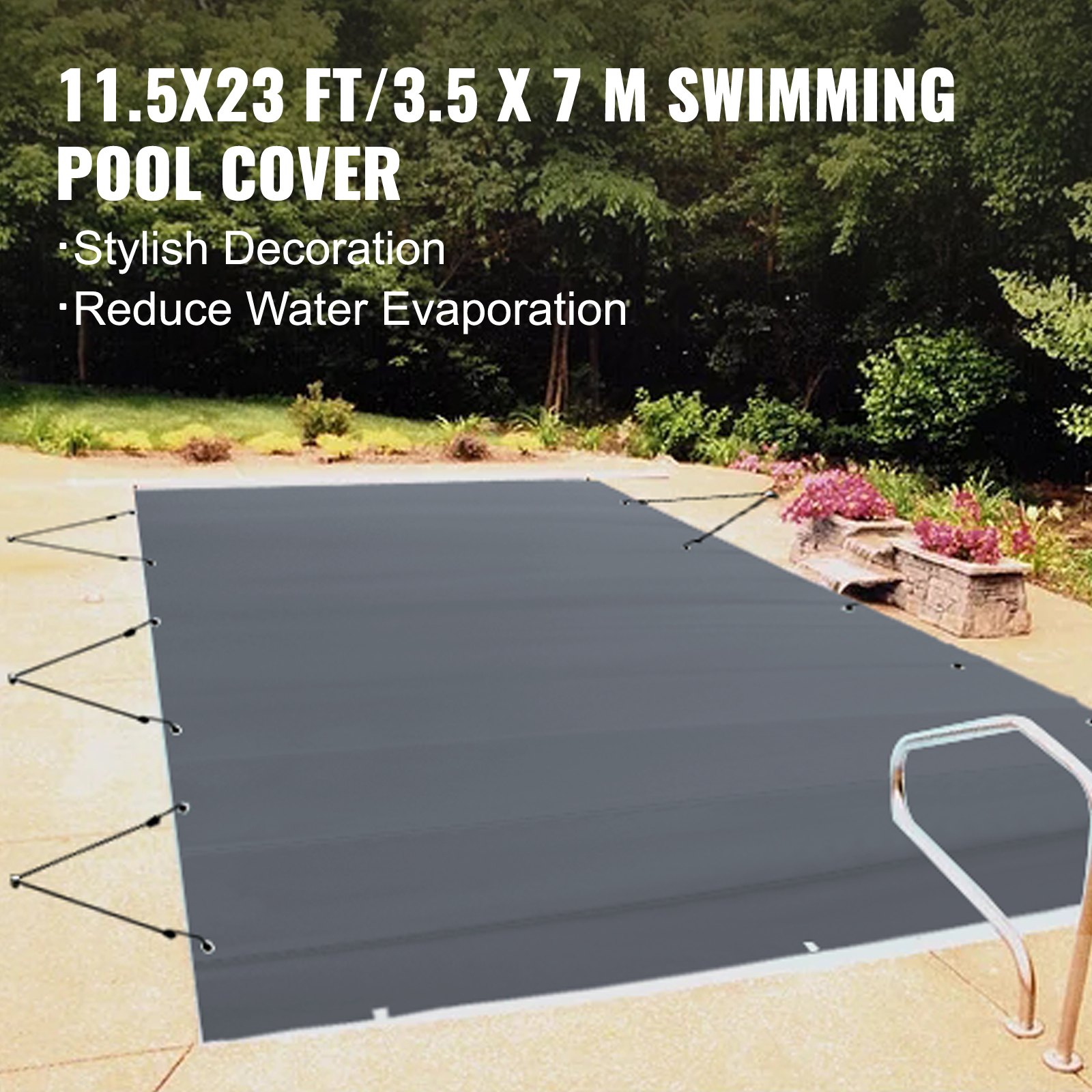 Vevor Winterabdeckplane Poolabdeckplane Rechteckig 3,5x7m Poolüberdachung Pvc