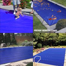 VEVOR Pool Abdeckplane Rechteckig 4 x 7 m Winterabdeckplane PVC-Material Schwimmbadabdeckung Poolabdeckung Blau Wasserdicht Poolüberdachung Rechteck Poolplane Schmutzabweisende Abdeckplane für Pool