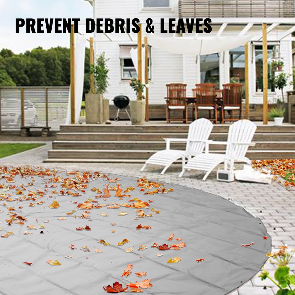 Vevor Pool Abdeckplane Winterabdeckplane 5 M Kreisförmige Poolüberdachung Grau