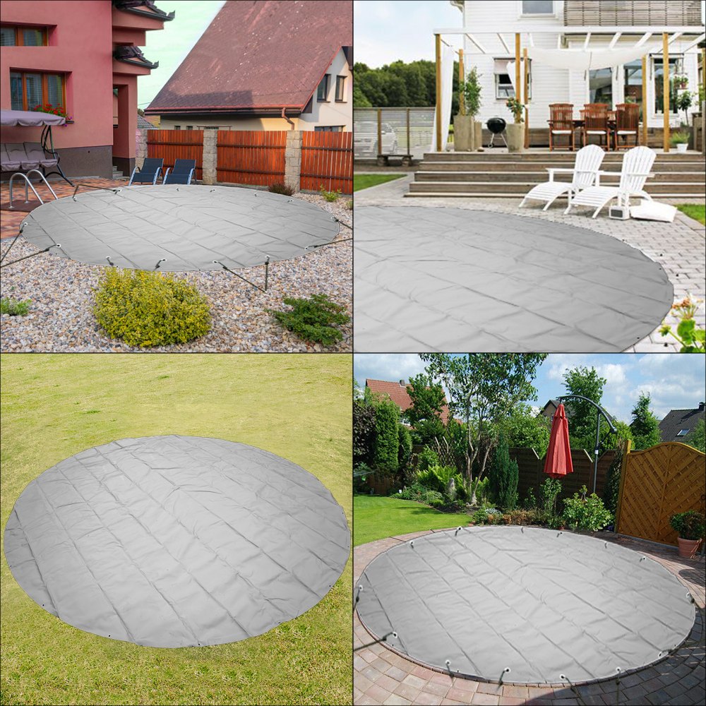 Vevor Pool Abdeckplane Winterabdeckplane 5 M Kreisförmige Poolüberdachung Grau