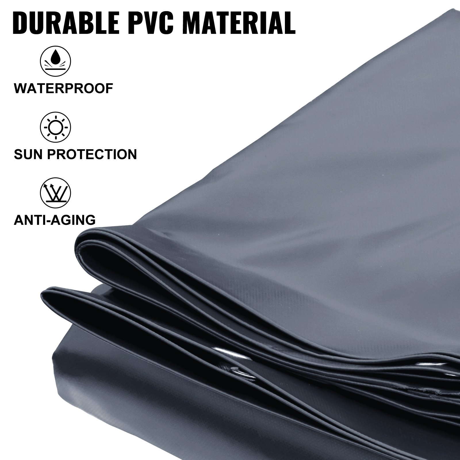 Vevor Aufblasbare Poolabdeckung Abdeckplane Winterabdeckplane 6 X 3 M Anthrazit