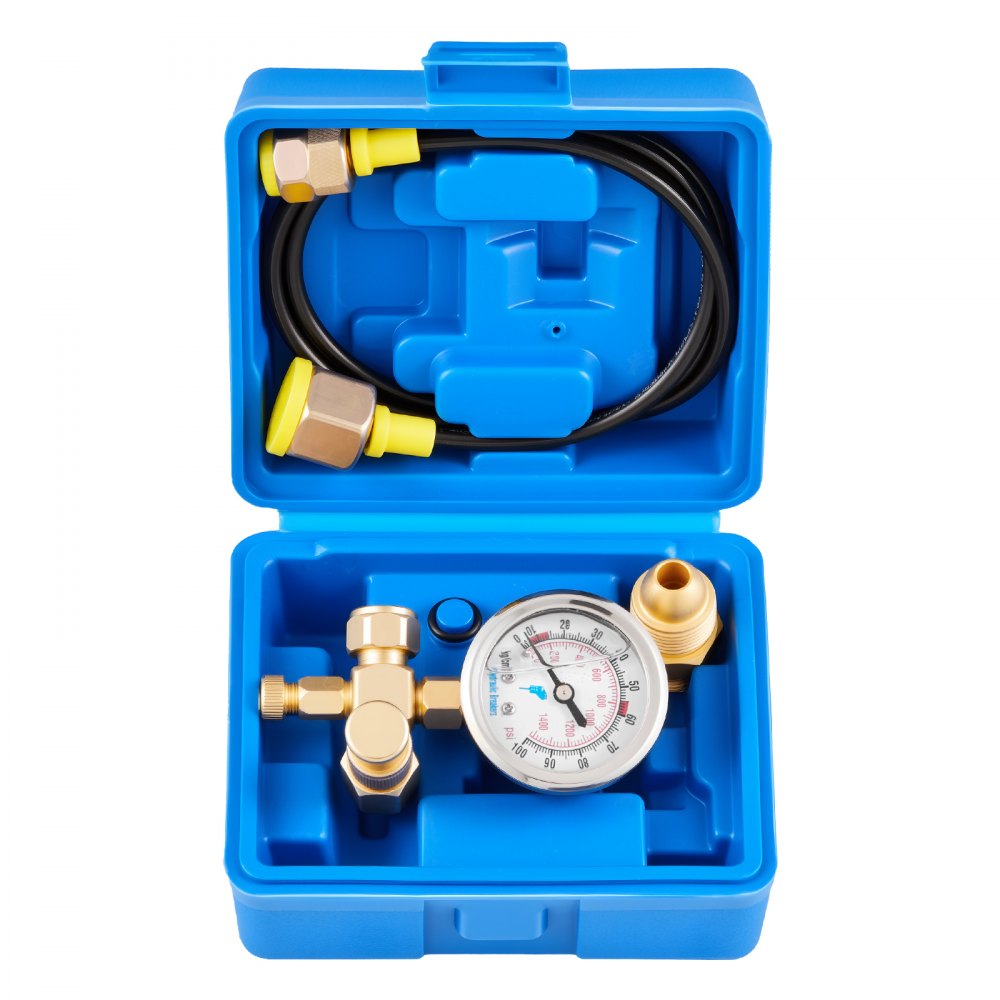 VEVOR hydraulisches Stickstoffspeicher Ladeset, 0–1420 PSI Stickstoff Füllset, Druckprüfsystem mit 1 Manometer & 1 Gasschlauch & 1 Ventilkörper & 1 CGA580-Adapter für Baumaschinen