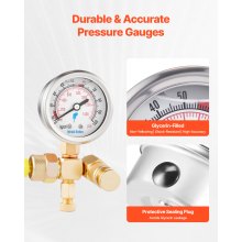 VEVOR hydraulisches Stickstoffspeicher Ladeset, 0–1420 PSI Stickstoff Füllset, Druckprüfsystem mit 1 Manometer & 1 Gasschlauch & 1 Ventilkörper & 1 CGA580-Adapter für Baumaschinen